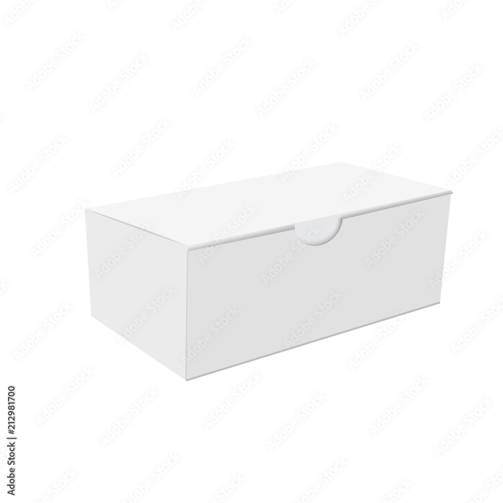 Naklejka premium Blank of cardboard box for gift. Vector