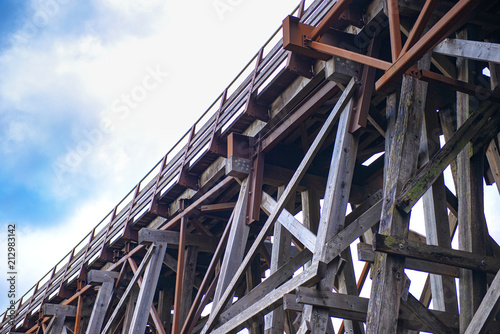 Kinsol Trestle wooden railroad bridge in Vancouver Island photo