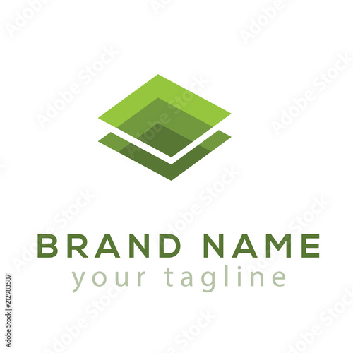 abstract layer square logo vector element. layer logo template