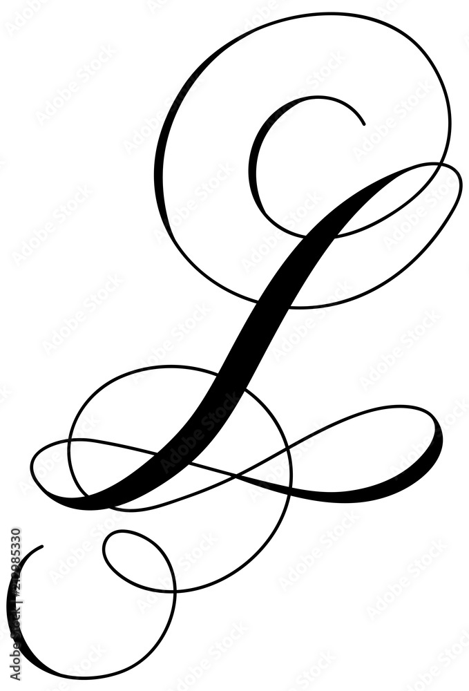 The Letter L In Calligraphy