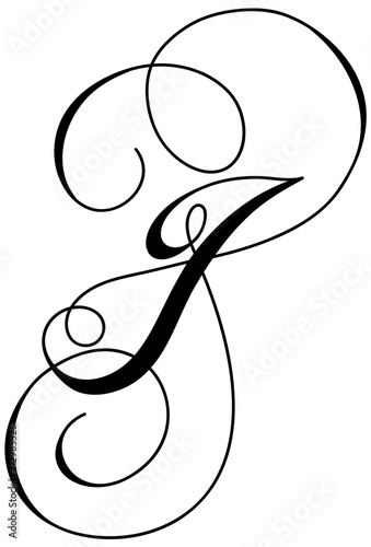 Calligraphy Alphabet Letter J