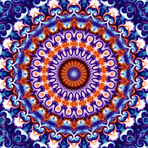 Colorful digital art  Oriental pattern  geometric texture  Mystical motif   Abstract background  Fantastic design. 