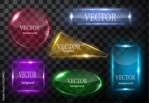 Glass vector button plane. Easy editable background