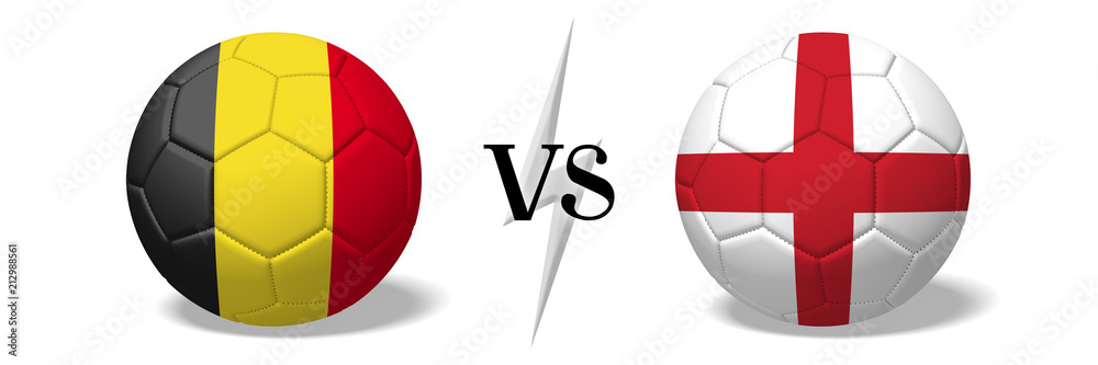 Fototapeta premium Soccerball concept - Belgium vs England