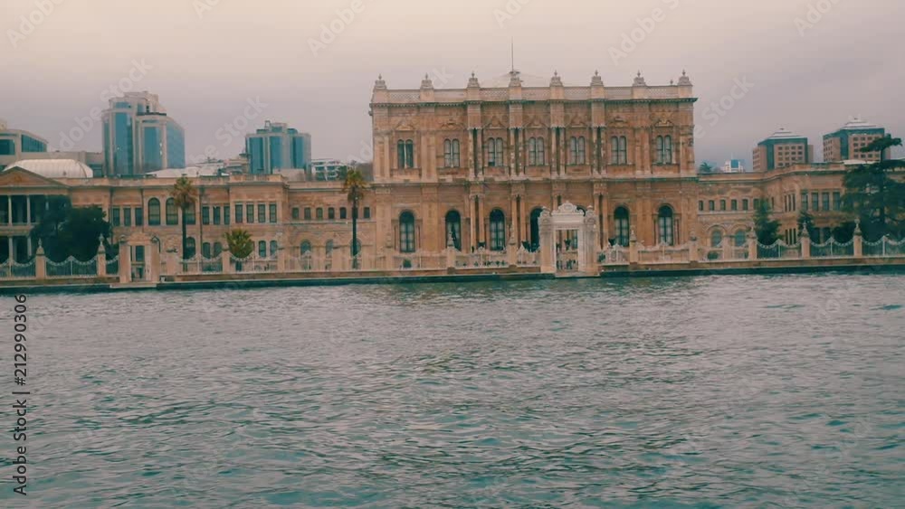 Slow Motion clip of an Istanbul building by the sea. Slow Motion clip of an Istanbul building by the sea.