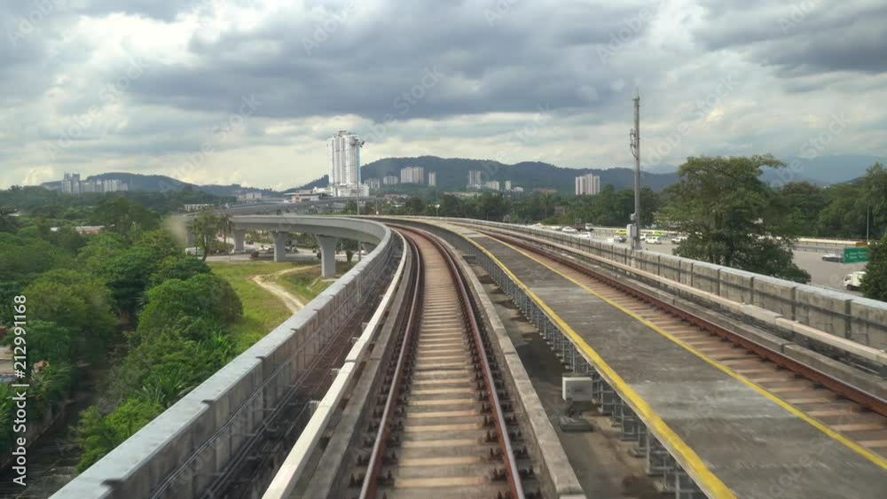 KUALA LUMPUR, MALAYSIA : JULY 10, 2018 :MRT coaches at Bandar Tun Hussien Onn station KUALA LUMPUR, MALAYSIA : JULY 10, 2018 :MRT coaches at Bandar Tun Hussien Onn station