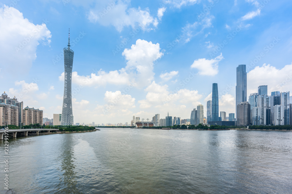 Fototapeta premium Guangzhou under the blue sky