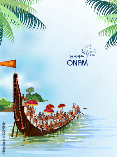 Happy Onam  holiday for South India festival background