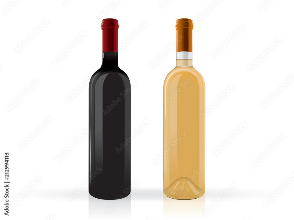 transparent bottles of wine on a white background transparent bottles of wine on a white background
