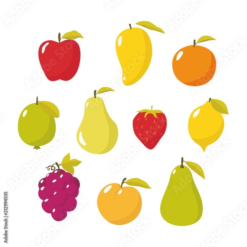 Set of fruits illustration vector