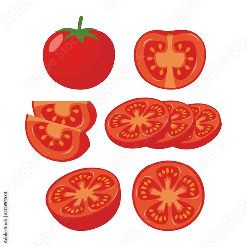 Slices of tomatoes illustration vector