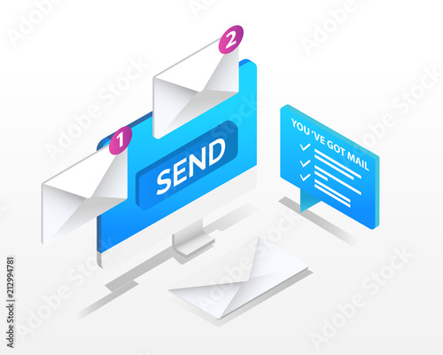 business e mail contact. 3d concept