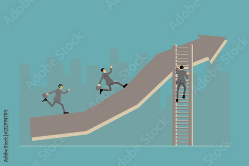 Competitive business people who are highly effective will find Path to the goal.Business concept vector illustration