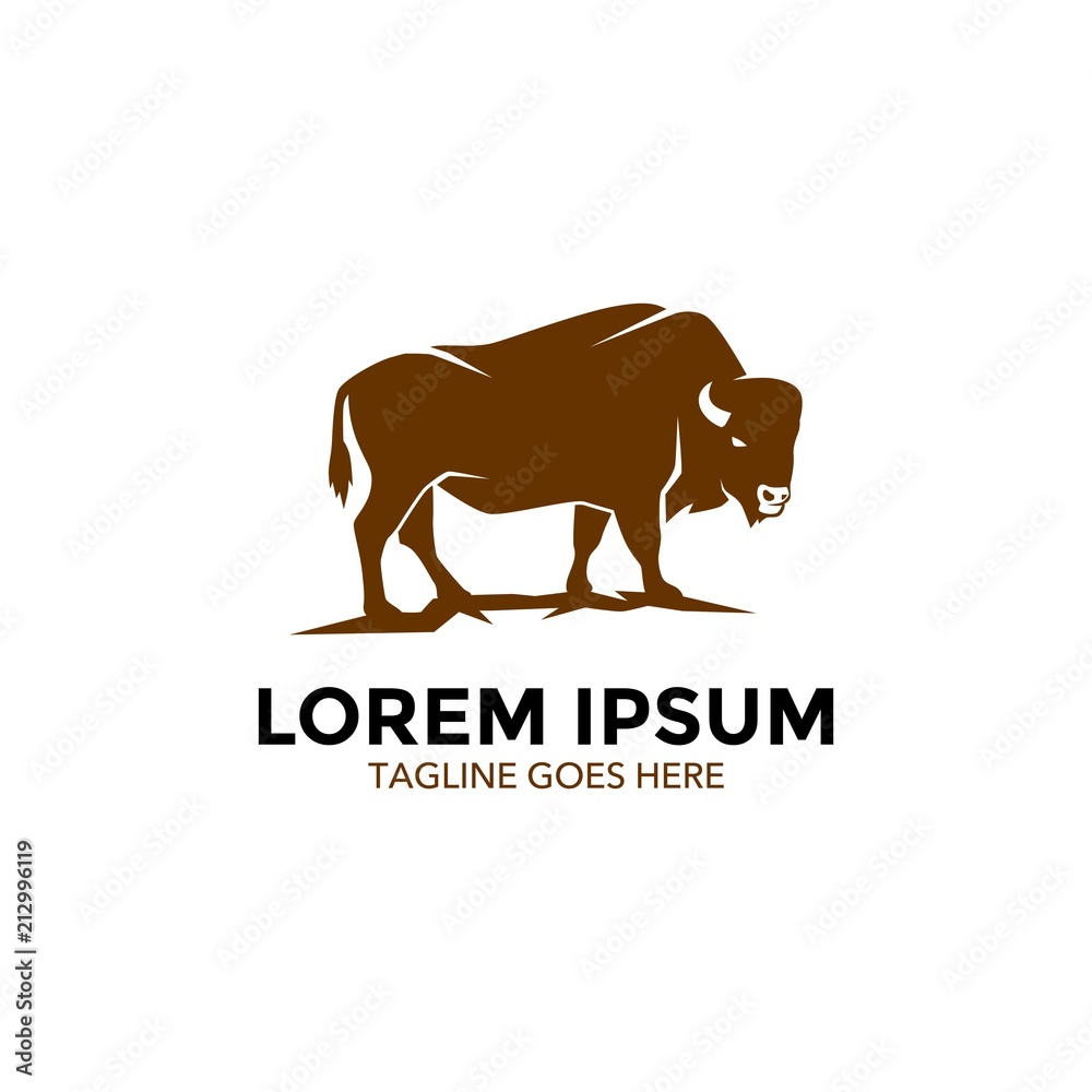 Unique bison logo template. vector. editable. simple shape. minimalist color. memorable Unique bison logo template. vector. editable. simple shape. minimalist color. memorable