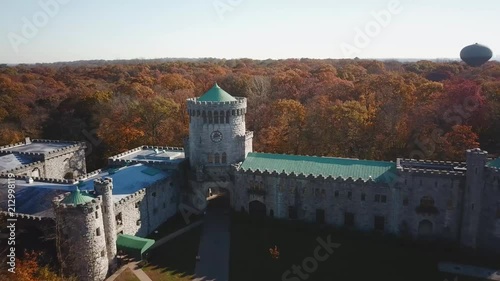 Aerial dolly in footage of Hempstead House in Sands Point, Long Island, NY photo