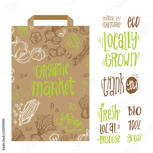 Organic Market Kit Vector Illustration