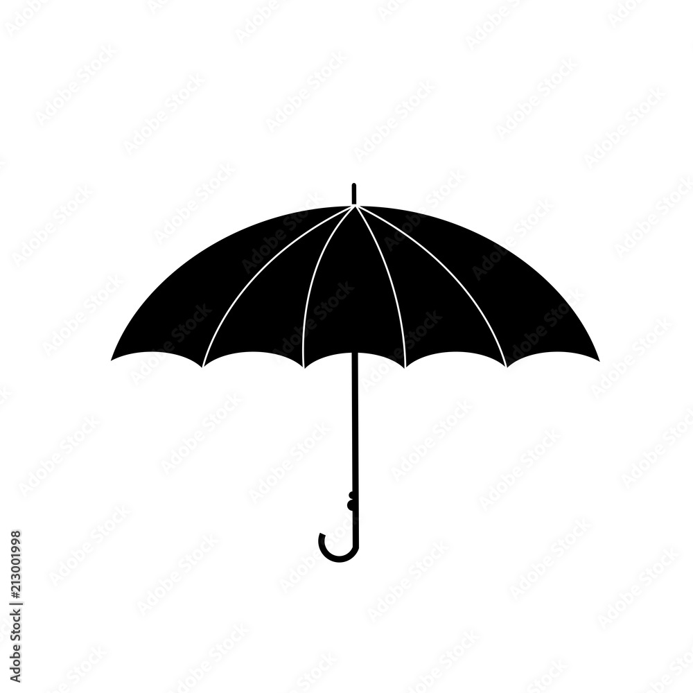 umbrella side view icon isolated on white background.