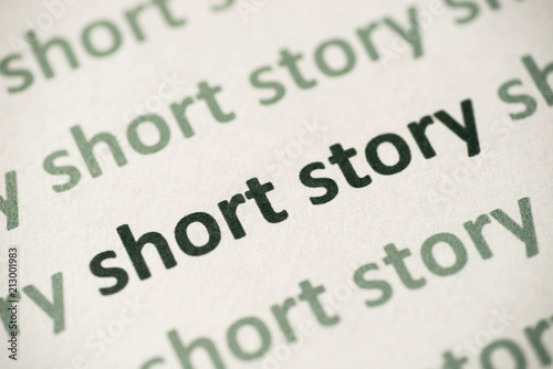 word short story  printed on paper macro