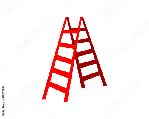 folding ladder construction repair fix engineering tool equipment image vector icon logo