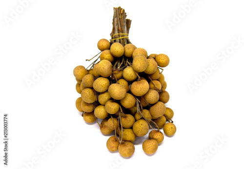 Soft focus Longan fresh Dimocarpus longan isolated on white background