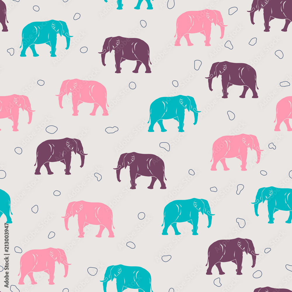 Big elephant seamless pattern for kids or babies textile and shirt design, wrapping and background Big elephant seamless pattern for kids or babies textile and shirt design, wrapping and background