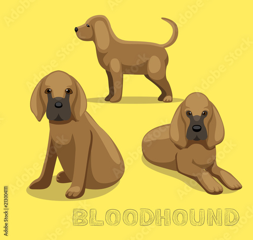 Dog Bloodhound Cartoon Vector Illustration