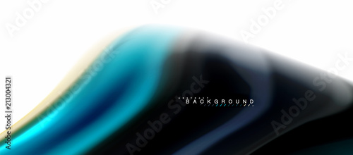 Fluid liquid mixing colors concept on light grey background, curve flow, trendy abstract layout template for business or technology presentation or web brochure cover, wallpaper