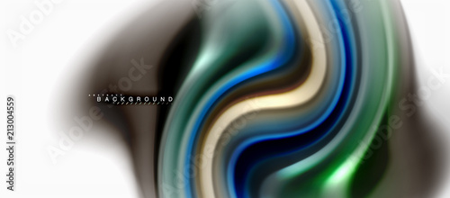 Fluid liquid mixing colors concept on light grey background, curve flow, trendy abstract layout template for business or technology presentation or web brochure cover, wallpaper