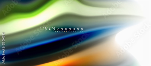 Fluid liquid mixing colors concept on light grey background, curve flow, trendy abstract layout template for business or technology presentation or web brochure cover, wallpaper