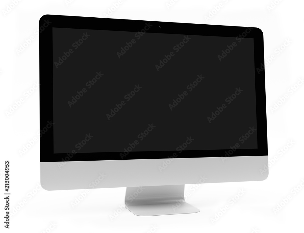 Modern computer screen on white background 3D rendering Modern computer screen on white background 3D rendering