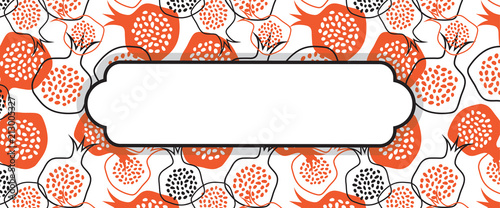 Rosh Hashanah Greeting Card with pomegranate pattern. Jewish New Year. vector illustration template design