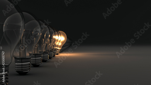 Canvas Print Glowing Light Bulb