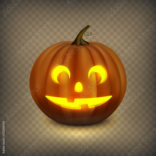 Stock vector illustration Halloween pumpkin isolated on a transparent background. Jack o lantern. EPS 10