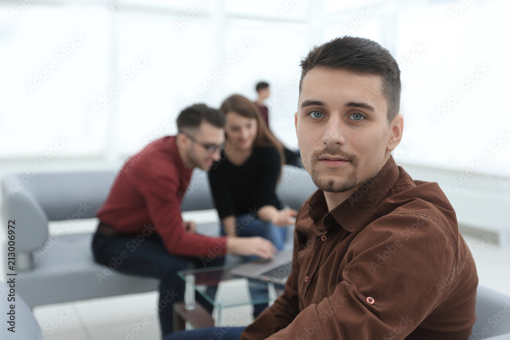 employee on the background of business team employee on the background of business team