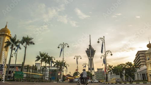 Timelapse of Alor Setar Tower in Alor Setar, Kedah in between Balai Nobat and Menara Jam Besar Alor Setar. photo