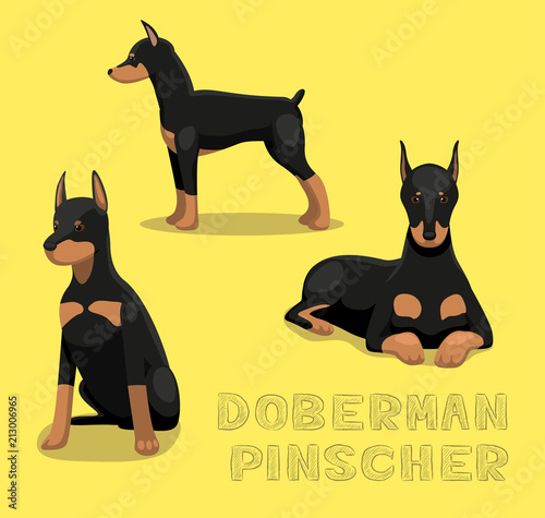 Dog Doberman Pinscher Cartoon Vector Illustration