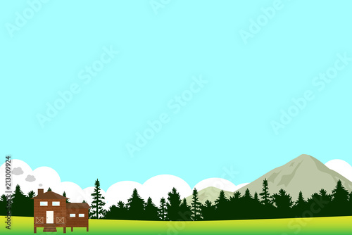 山小屋と自然の風景