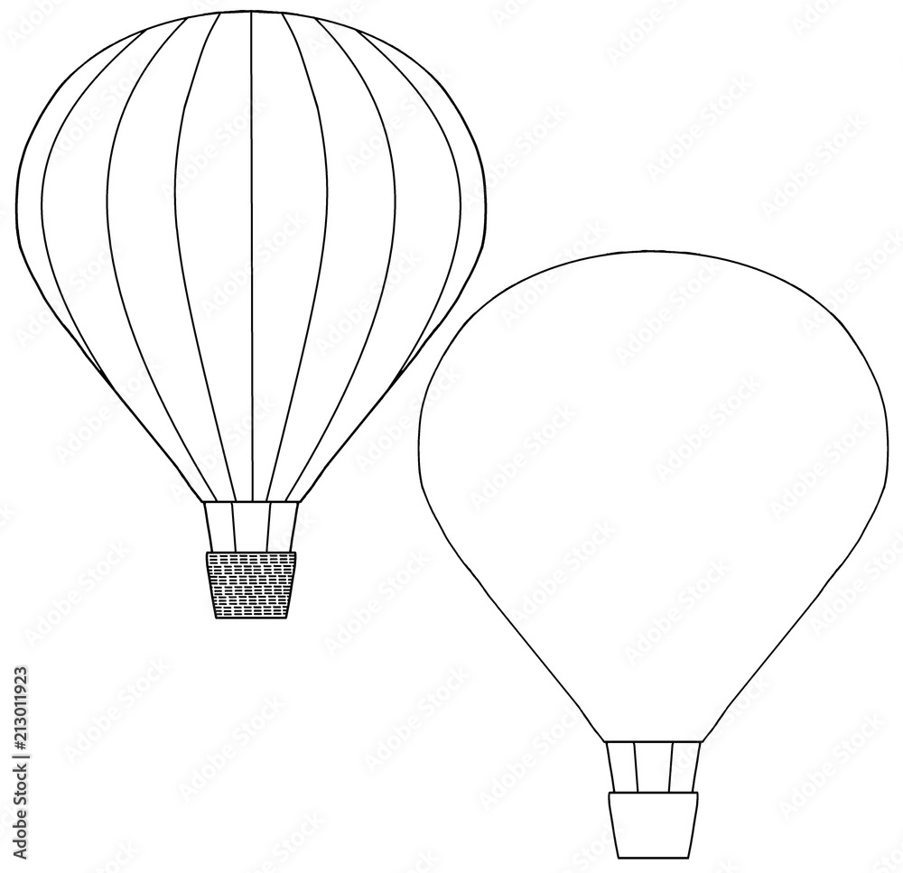 気球２機 線画 枠 Stock イラスト Adobe Stock