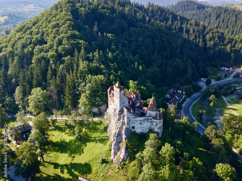 Bran Castle from drone Romania