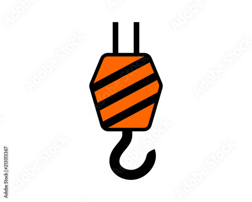 crane hook construction repair fix engineering tool equipment image vector icon logo