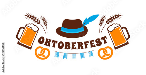 Oktoberfest flyer, banner. Beer festival logo, concept design