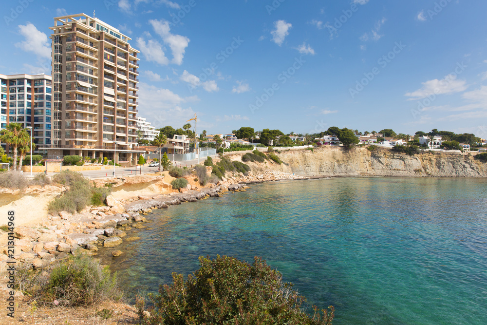 La Caleta Alicante Spain, small bay near Playa de la Fossa and Calp, Alicante Spain