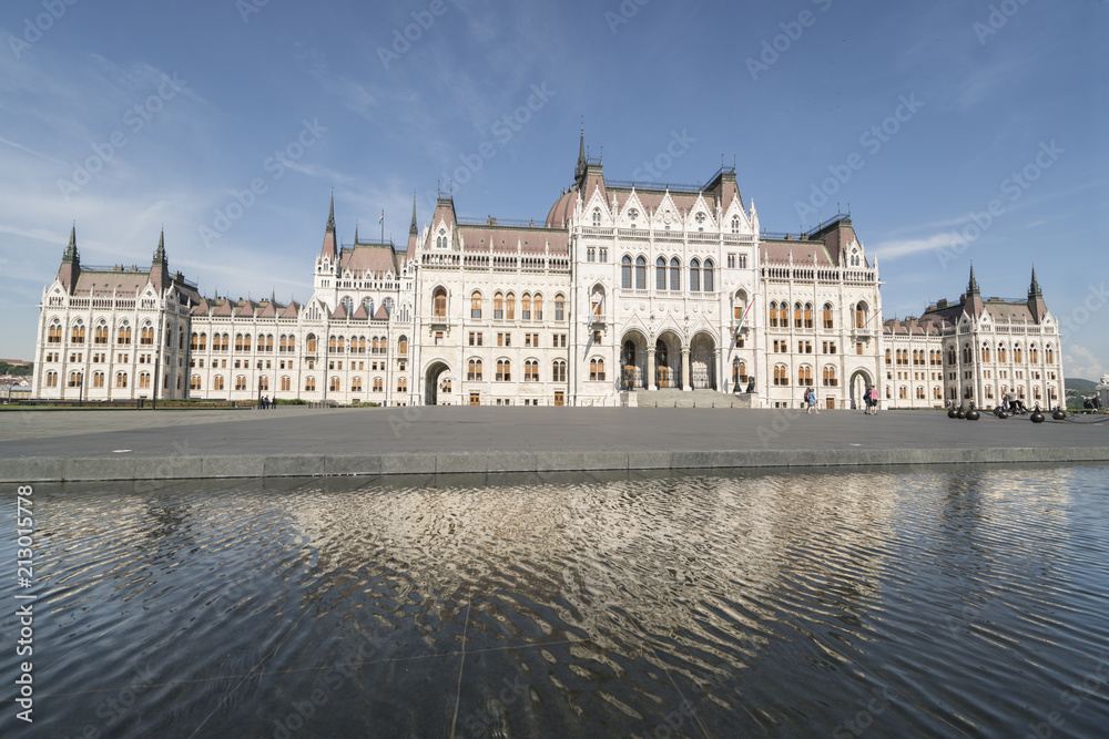 the Hungarian parliament building on Kossuth Square in Budapest, Hungary