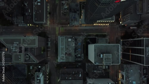 early morning, downtown vancouver buildings drone footage photo