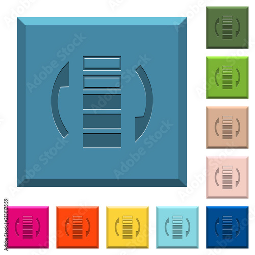 Refresh rate engraved icons on edged square buttons