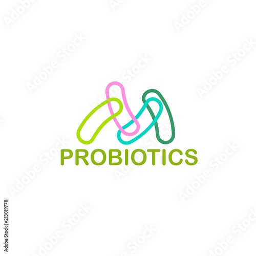 Probiotics logo. Concept of healthy nutrition ingredient for therapeutic purposes. simple flat style trend modern logotype graphic design isolated