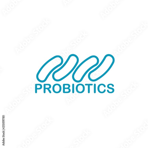 Probiotics logo. Concept of healthy nutrition ingredient for therapeutic purposes. simple flat style trend modern logotype graphic design isolated