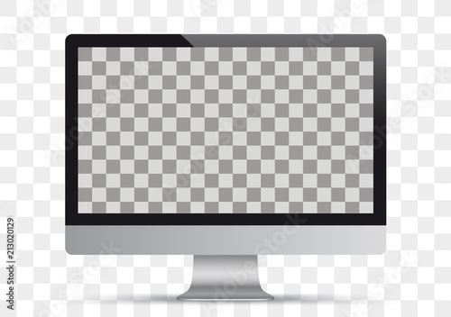 Black PC Monitor Mockup Transparent