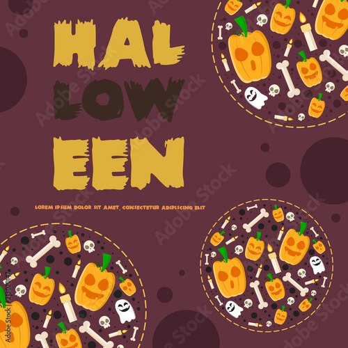 Halloween night party banner pumpskin photo