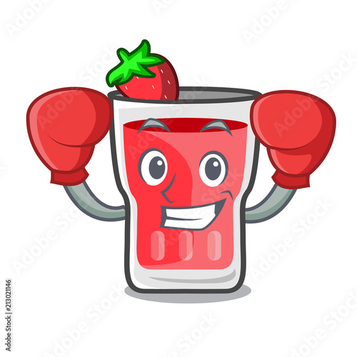 Boxing strawberry mojito character cartoon